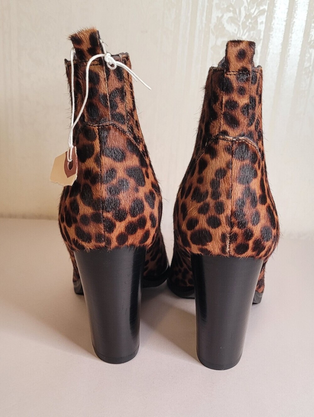 Marc Fisher Alva Leopard Calf Hair Ankle Bootie 8 - Picture 6 of 10